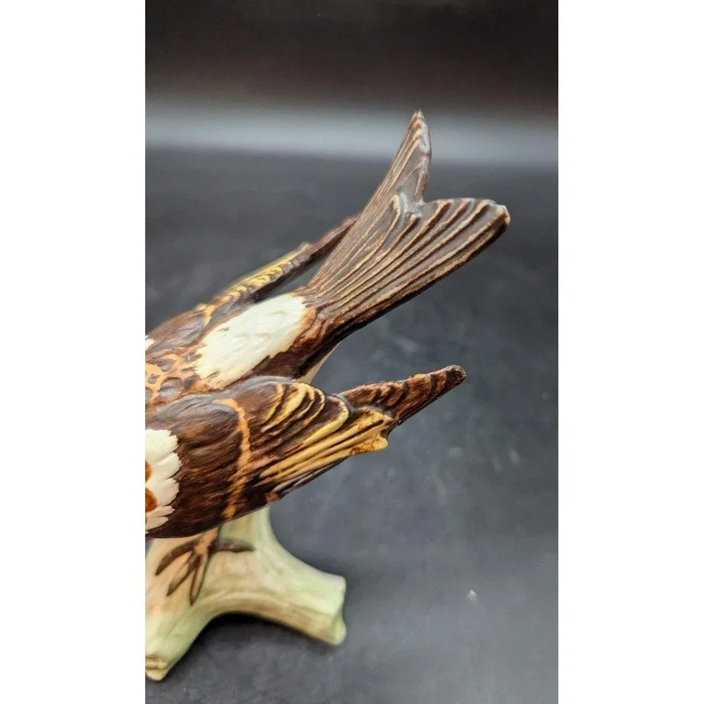 VTG 1967 Goebel Hand-Painted Brambling Bird Figurine on Branch Fall W Germany 5
